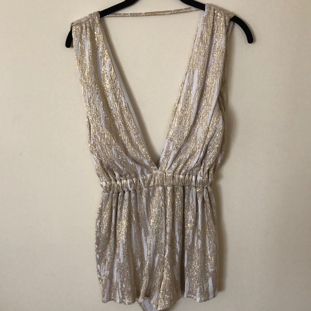 ASOS gold/white romper